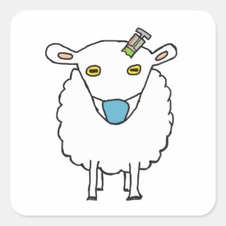 Anti Vax Sheep Vaccination Square Sticker