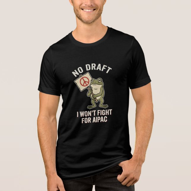 Anti War Frog No Draught Iran Tri-Blend Shirt (Front)