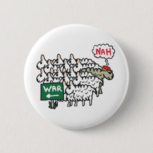 Anti War Sheep 6 Cm Round Badge