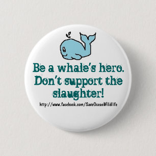 Anti-Whaling 6 Cm Round Badge