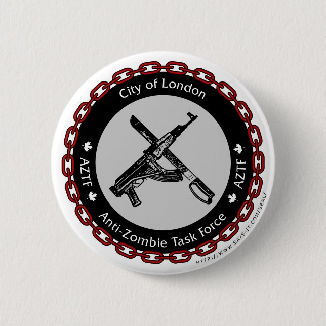 Anti-Zombie Task Force 6 Cm Round Badge (Front)