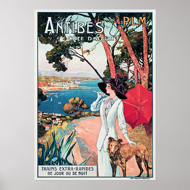 ANTIBES Cote D' Azur French Resort by PLM Railways Poster (Front)