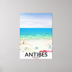 Antibes France Beach poster Canvas Print