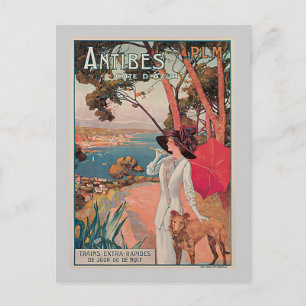 Antibes, France Vintage Travel Advertisement Postcard