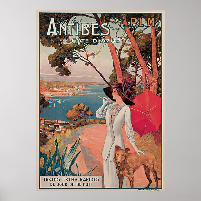 Antibes, France Vintage Travel Poster (Front)