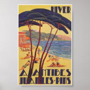 Antibes France Vintage Travel Poster