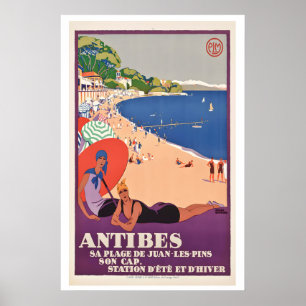 Antibes French Riviera Côte d'Azur France Vintage Poster
