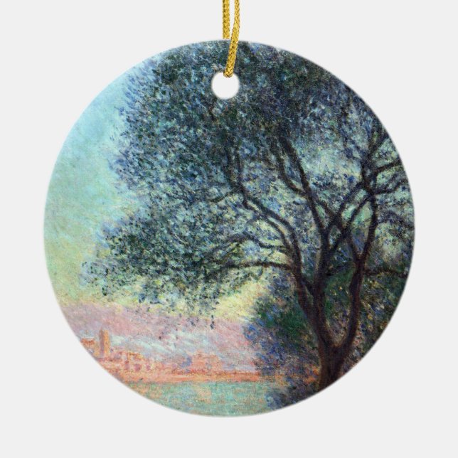 Antibes in the Morning by Claude Monet Ceramic Tree Decoration (Front)