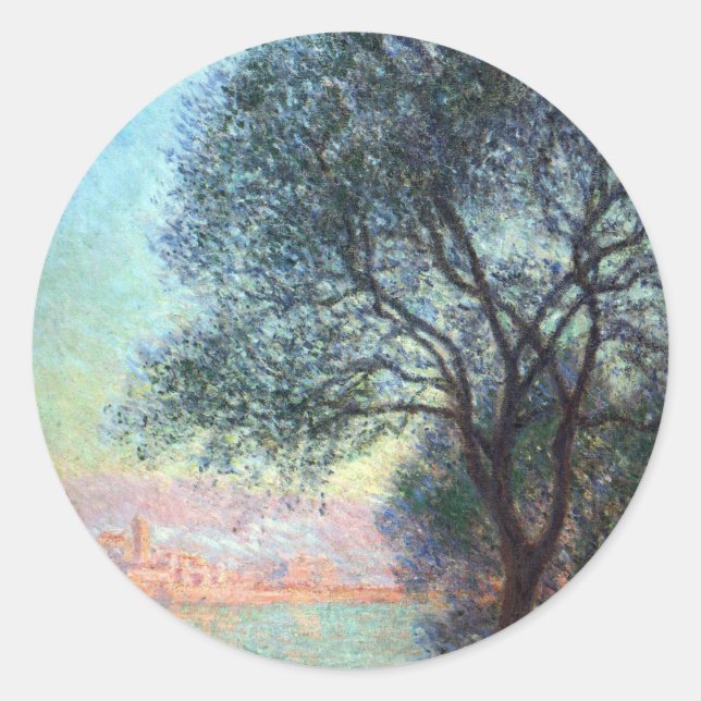 Antibes in the Morning by Claude Monet Classic Round Sticker (Front)
