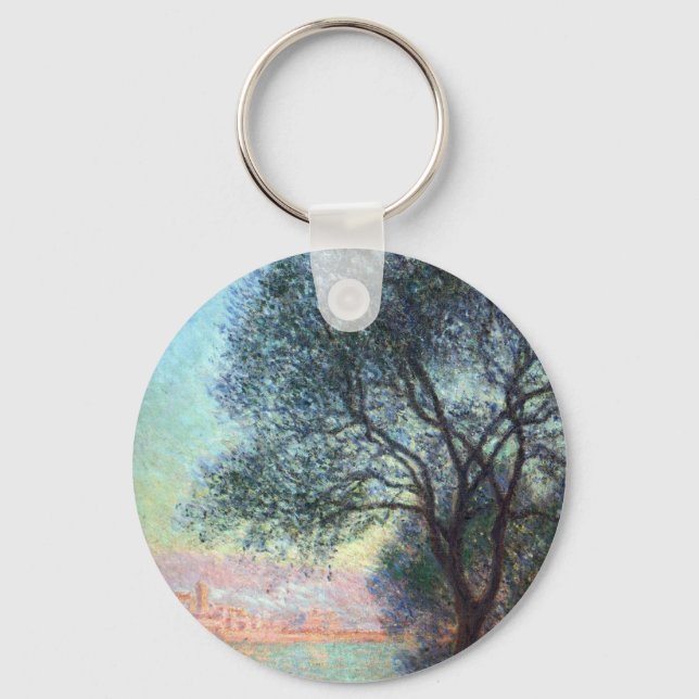 Antibes in the Morning by Claude Monet Key Ring (Front)