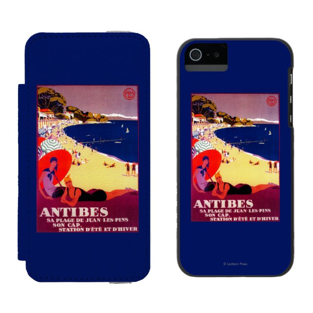 Antibes Vintage PosterEurope Incipio iPhone Wallet Case (Side by Side)