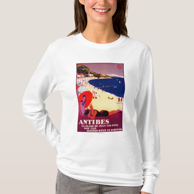 Antibes Vintage PosterEurope T-Shirt (Front)