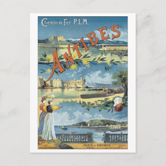 Antibes Vintage Travel Poster Postcard