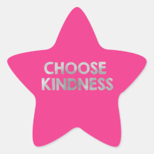 Antibullying Pink Choose Kindness Star Sticker
