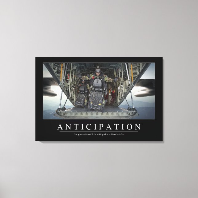 Anticipation: Inspirational Quote Canvas Print (Front)