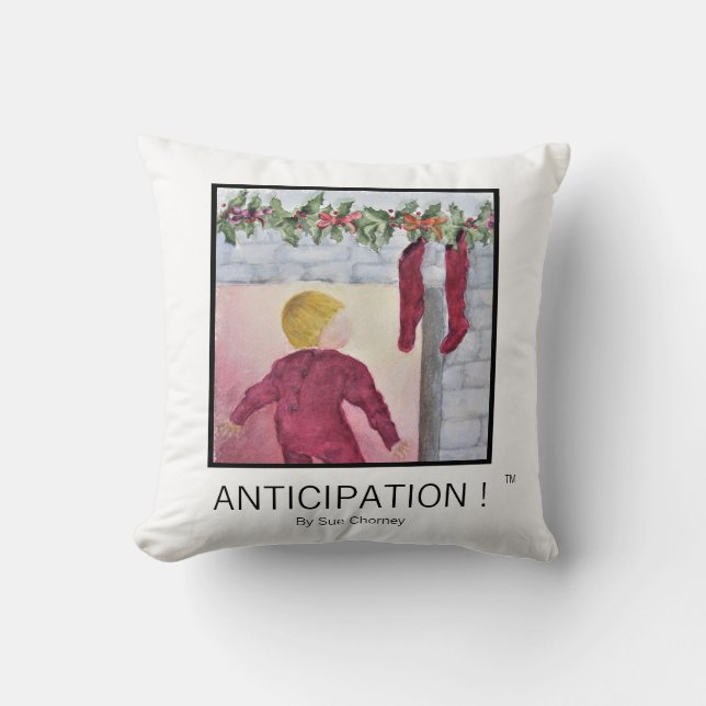 Anticipation on Christmas Eve Cushion (Front)