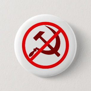 anticommunist 6 cm round badge