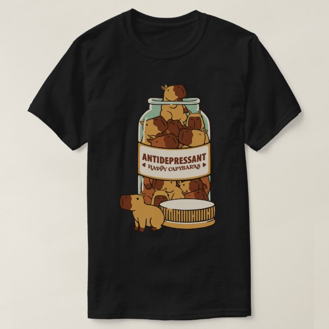 Antidepressant Capybara by Tobe Fonseca T-Shirt (Design Front)