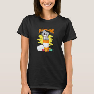 Antidepressants Grey Cats Natural Stripes Pattern T-Shirt