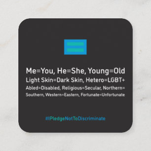 Antidiscrimination card 2.5"x2.5" Pack of 100