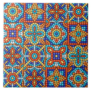 Antient Primitive Mosaic Pattern Tile