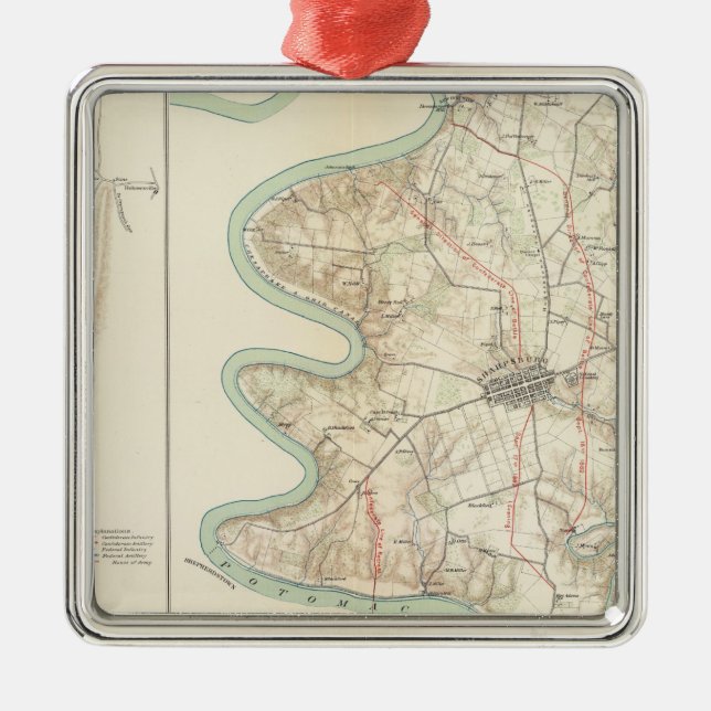 Antietam, Harper's Ferry, Sharpsburg Metal Tree Decoration (Front)