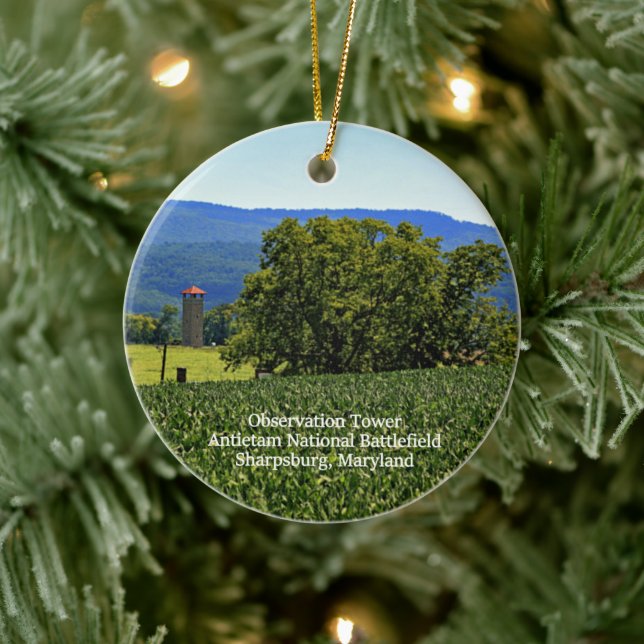 Antietam Observation Tower Round Ornament (Tree)