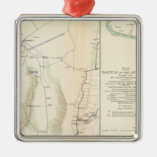 Antietam, Suffolk, Gettysburg Metal Tree Decoration (Front)