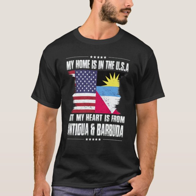 Antigua American Patriot Grown Proud Home Heart US T-Shirt (Front)