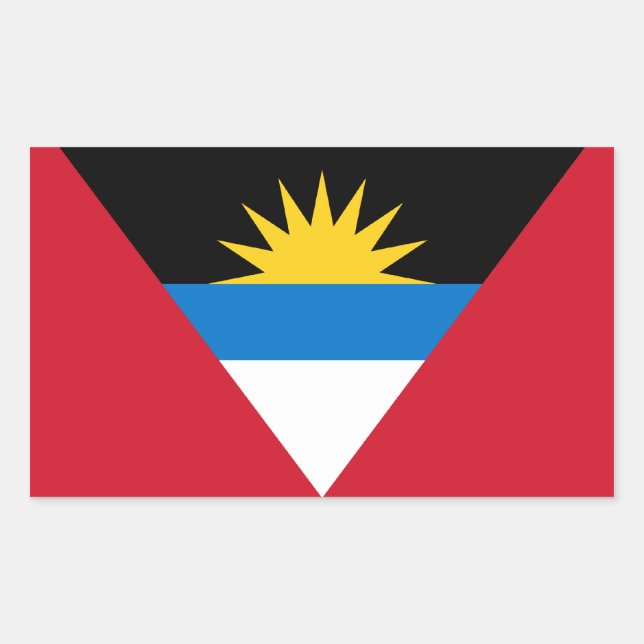Antigua and Barbuda (Antiguan/Barbudan) Flag Rectangular Sticker (Front)