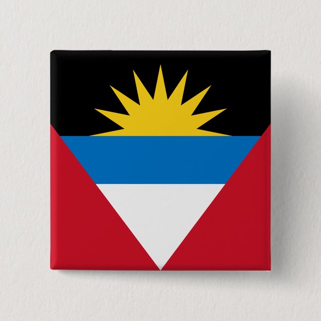 Antigua and Barbuda Flag 15 Cm Square Badge (Front)