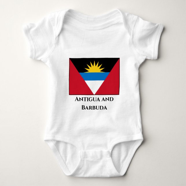 Antigua and Barbuda Flag Baby Bodysuit (Front)