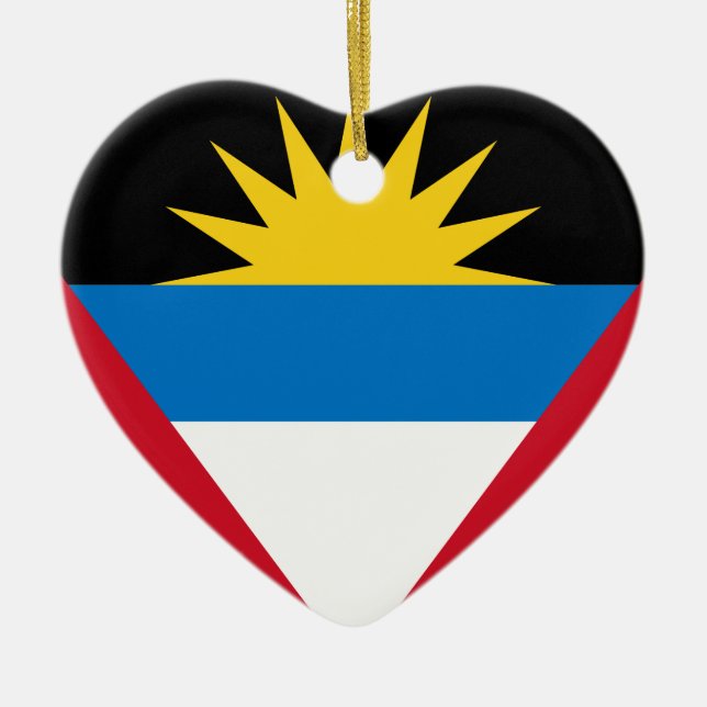 Antigua and Barbuda Flag Ceramic Tree Decoration (Front)