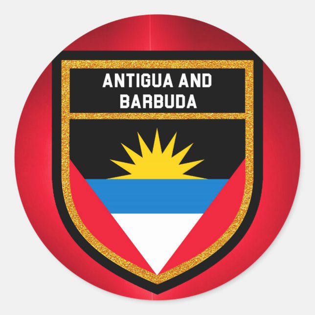 Antigua And Barbuda Flag Classic Round Sticker (Front)