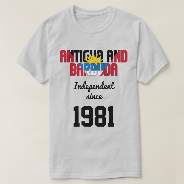 Antigua and Barbuda Flag Independence Celebration T-Shirt (Design Front)