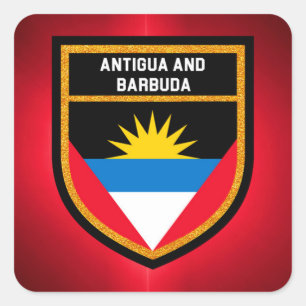 Antigua And Barbuda Flag Square Sticker