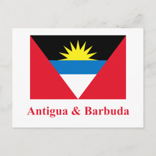 Antigua and Barbuda Flag with Name Postcard