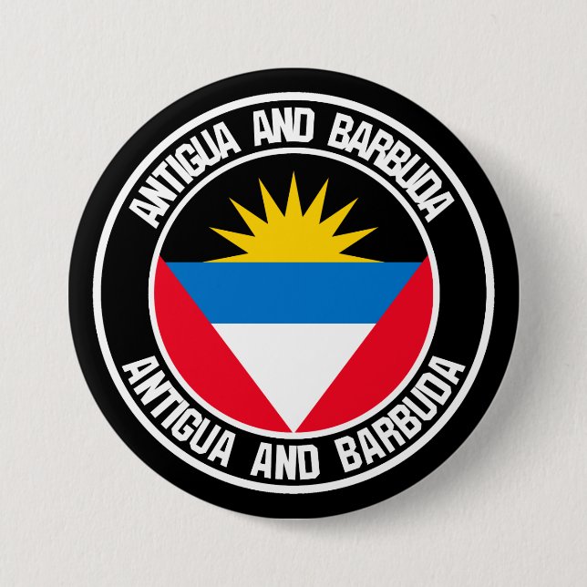 Antigua and Barbuda Round Emblem 7.5 Cm Round Badge (Front)