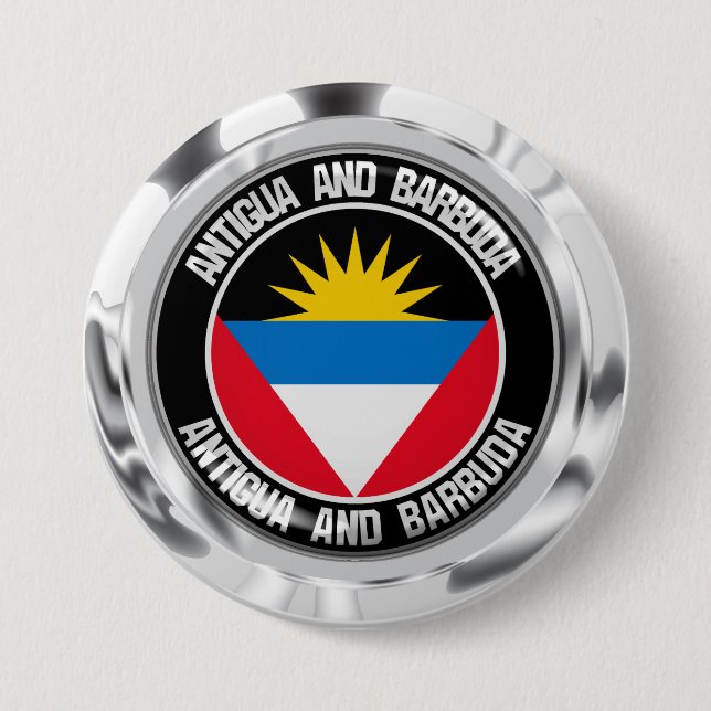 Antigua and Barbuda Round Emblem 7.5 Cm Round Badge (Front)