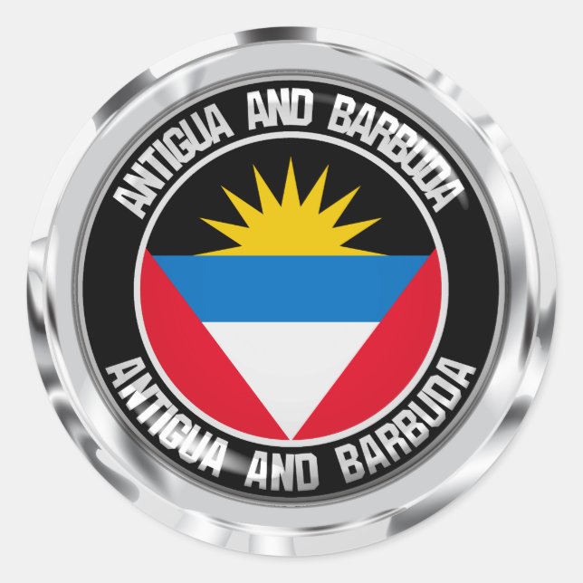 Antigua and Barbuda Round Emblem Classic Round Sticker (Front)
