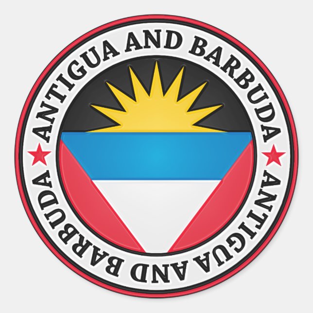 Antigua And Barbuda Round Emblem Classic Round Sticker (Front)