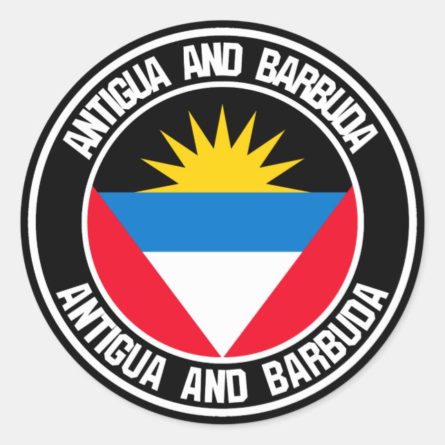 Antigua and Barbuda Round Emblem Classic Round Sticker (Front)