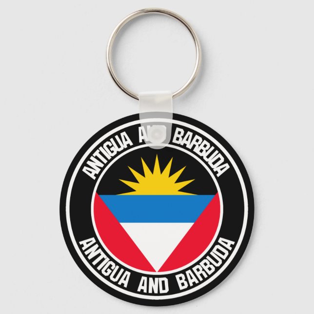 Antigua and Barbuda Round Emblem Key Ring (Front)