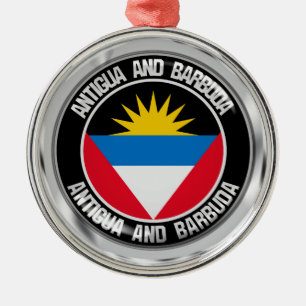 Antigua and Barbuda Round Emblem Metal Tree Decoration