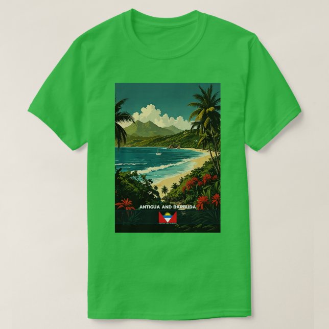 Antigua and Barbuda Travel 2 T-Shirt (Design Front)