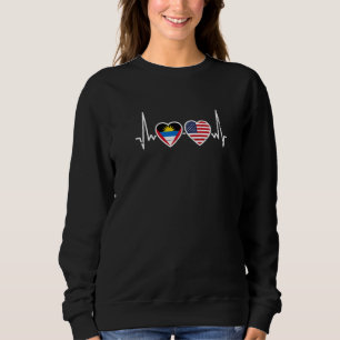 Antigua and Barbuda USA Antiguan American Flag 1 Sweatshirt