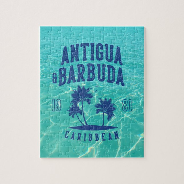 Antigua & Barbuda Caribbean Palm Tree Jigsaw Puzzle (Vertical)