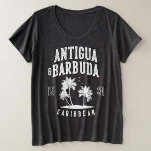 Antigua & Barbuda Caribbean Palm Tree Plus Size T-Shirt