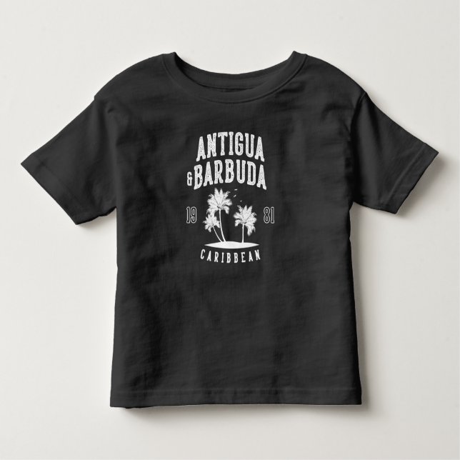 Antigua & Barbuda Caribbean Palm Tree Toddler T-Shirt (Front)