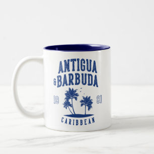 Antigua & Barbuda Caribbean Palm Tree Two-Tone Coffee Mug